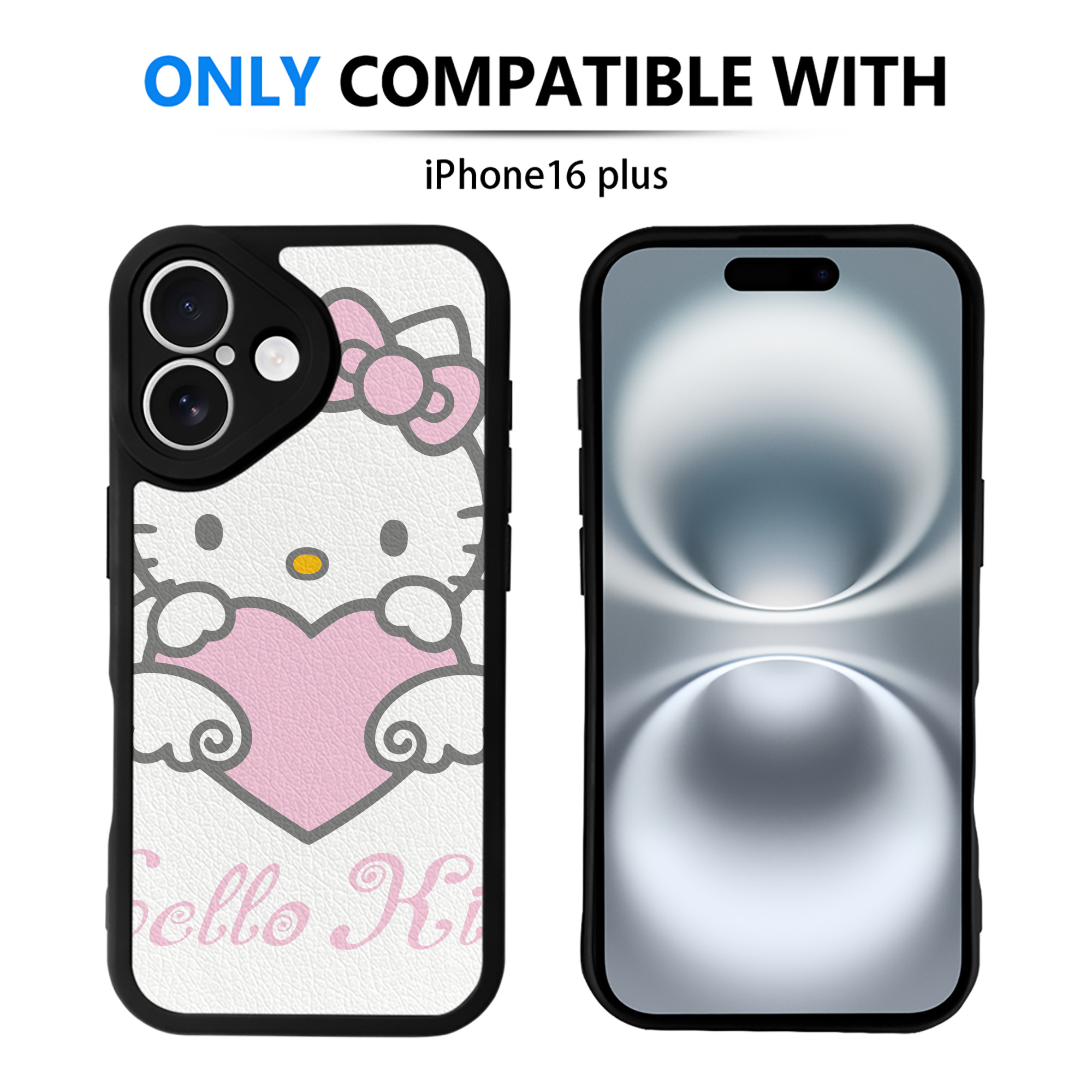 （画像用） Hello Kitty ハローキティ 【iPhone 16シリーズ対応】シリコンスマホケース（レザー調） 材質：シリコン
